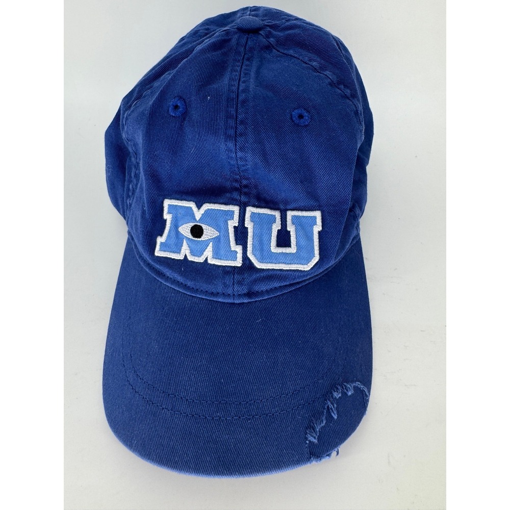 Disney Parks Monsters University MU Hat Blue Distressed Baseball Cap Adult OS